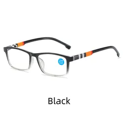 Stylish Anti - Blue Light Reading Glasses with Spring Hinges - +400 (Black)
