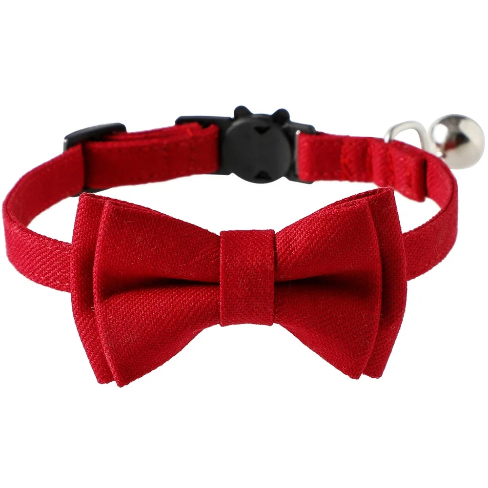 SucadoPet Katzenhalsband mit Roter Fliege Schnellverschluss Valentinstag Hochzeit Party Breakaway Katzenhalsband Schleifendesign Haustierzubehör – Detail 14