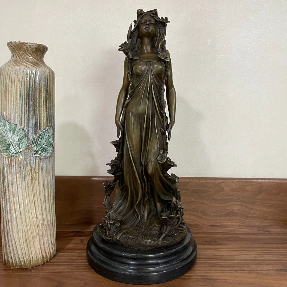 

NEW Bronze Aphrodite Sculpture Greek Myth Aphrodite Bronze Statue Goddess Of Love and Beauty Angel For Home Art Decor Ornament