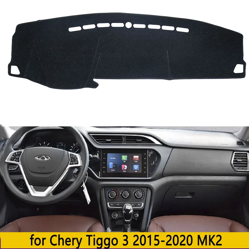 

Коврик для приборной панели автомобиля Chery Tiggo 3 2015 2016 2017 2018 2019 2020 Tiggo3, коврики для приборной панели, ковер от солнца, противоскользящий ковер