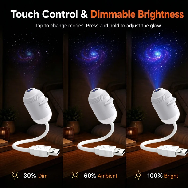 Proiettore Intelligente Galassia Oceano 360° Regolabile, Luce Notturna Olografica Stellata, Lampada Atmosfera per Camera da Letto, Auto, Casa, Regalo - immagine 5