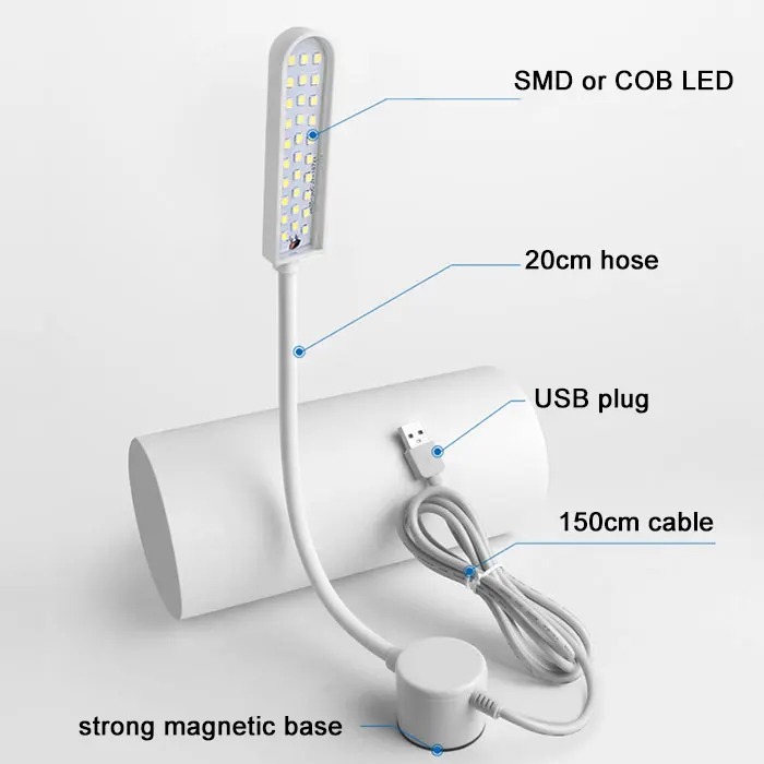 Dc5v usb powered ímã lâmpada portátil rv