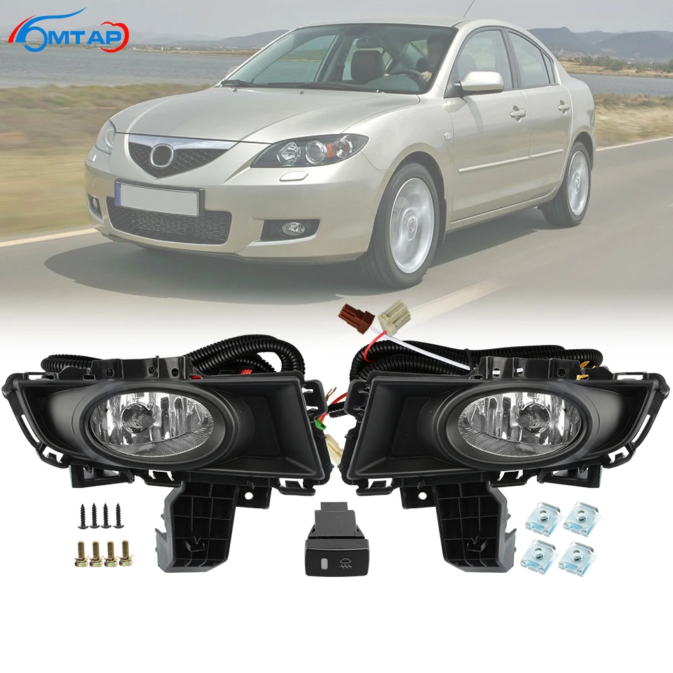 

MTAP For Mazda 3 M3 BK Sedan Facelift 2007 2008 Fog Light Set Car Foglight Foglamp Reflector Lamp Kit With Harness Switch Bulbs