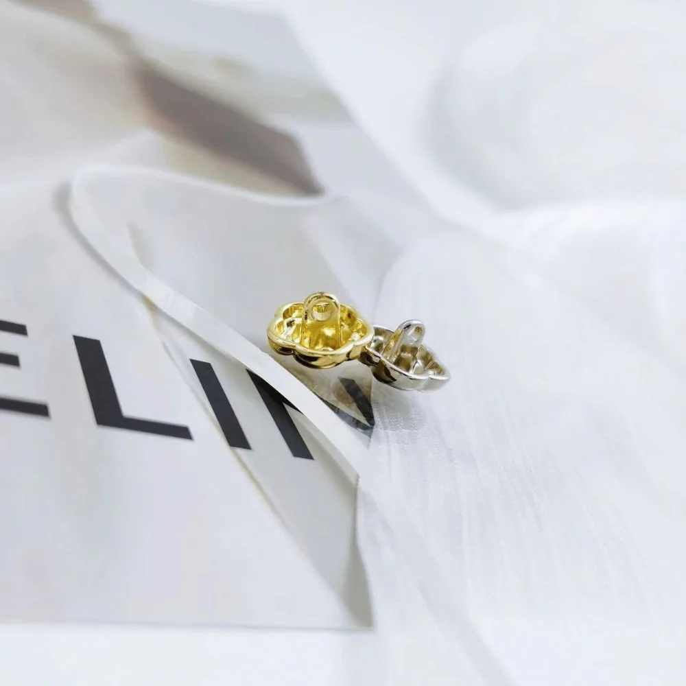 10pcs 작은 금속 꽃 단추 10mm/12.5mm 골드 컬러 로즈 샹크 버튼 여성 의류 액세서리