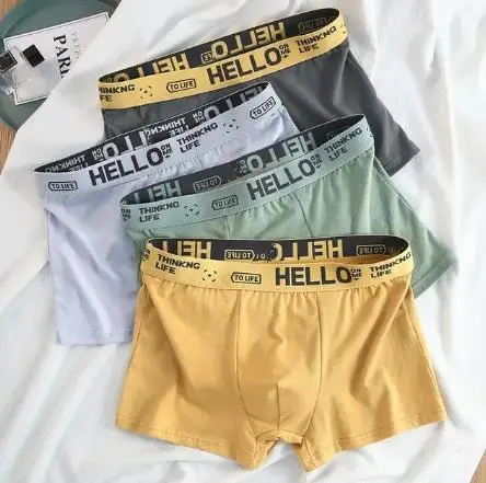 4 adet Boxer Boxer erkek iç çamaşırı XS-XXL Erkek Külot Seksi Adam Nefes baksır şort Erkek Rahat Külot