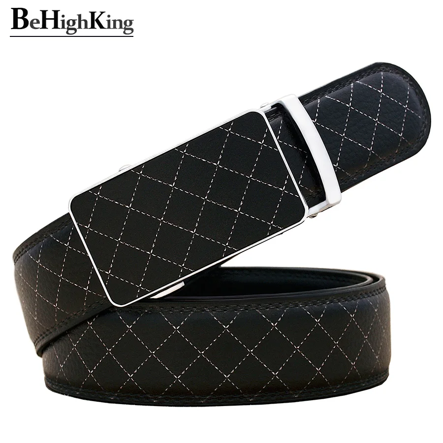 Exclusive Design Genuine Leather Belts Unisex New Fashion Automatic Buckle Cowskin Waist Strap for Men or Women Belt Width 3.5CM