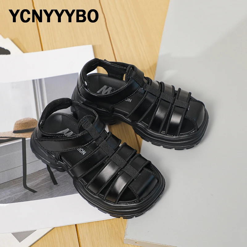 Summer New Kids Princess Sandals Baby Girls Closed Toe Sandalias Children Black Dress Shoes