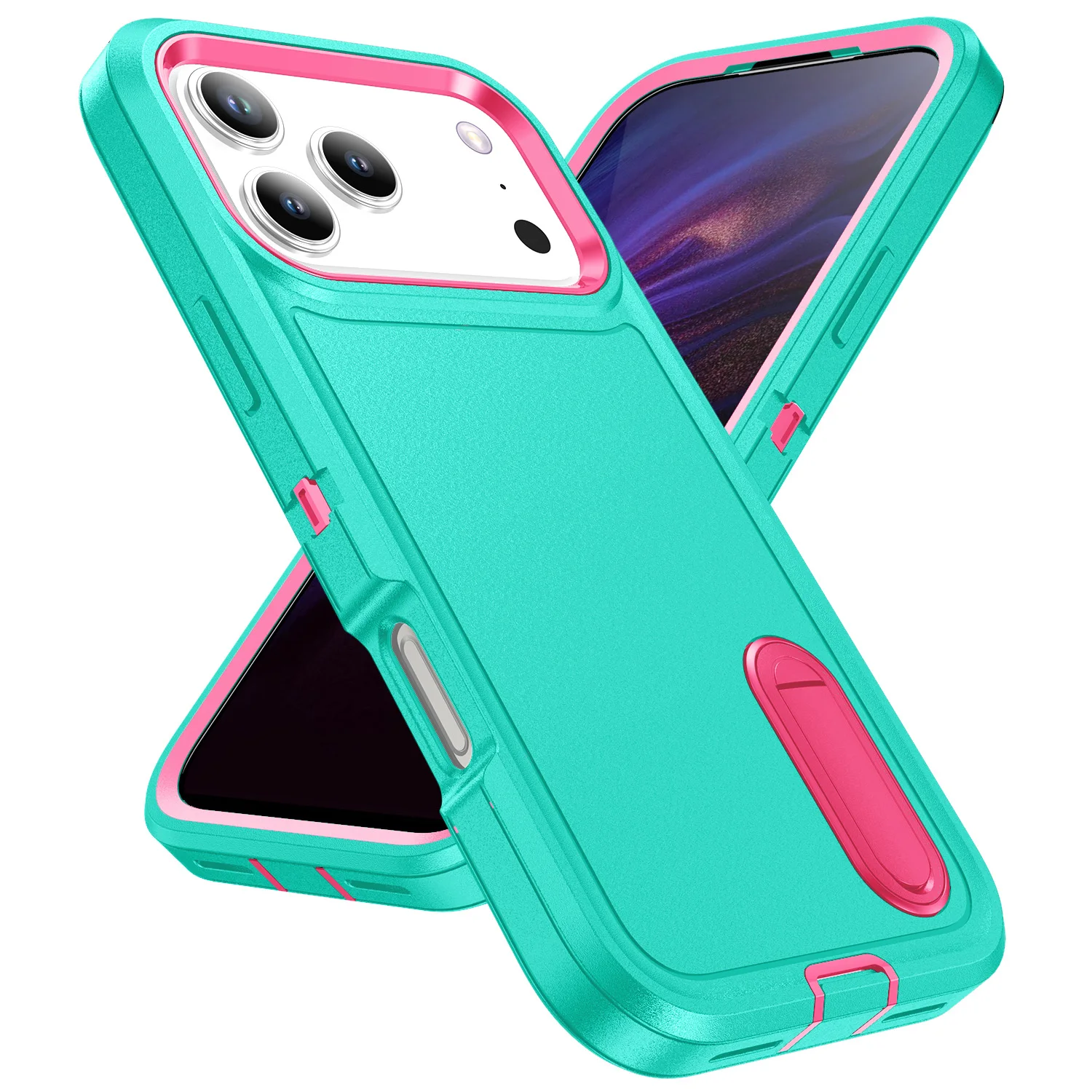 Ultimate 3-in-1 Hybrid Military-Grade Anti-Shock Phone Case with Hard Holder