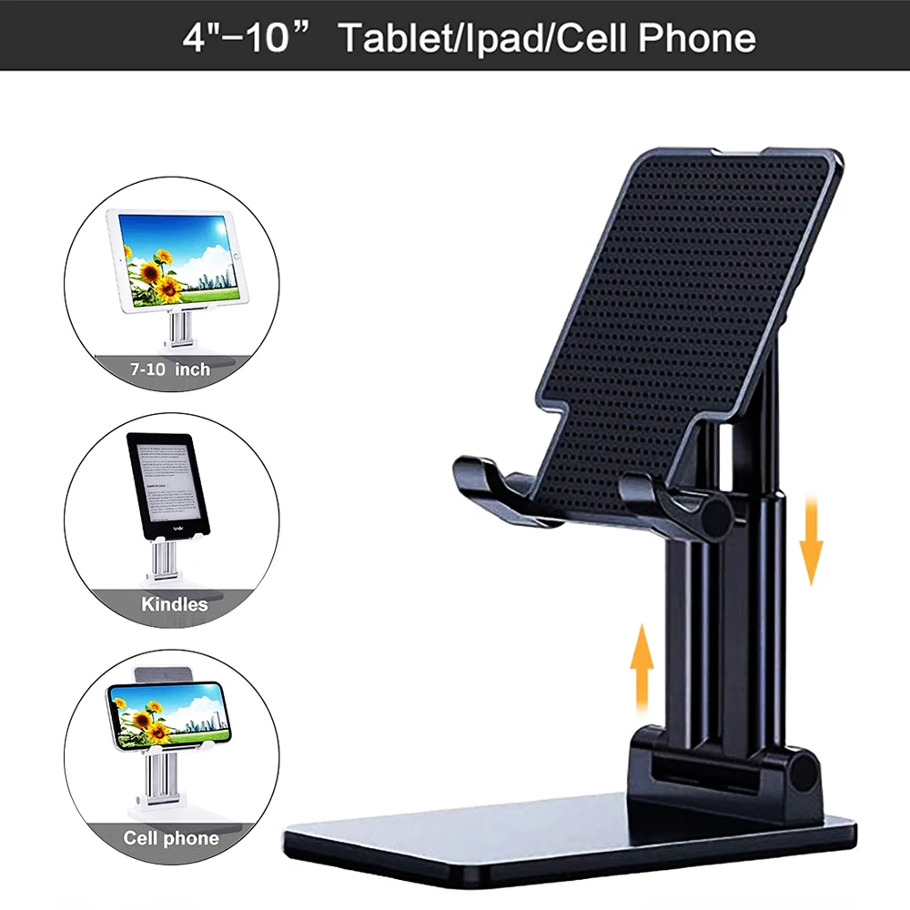 New Aluminium Alloy Phone Holder Stand Mobile Smartphone Support Tablet Desk Portable Metal Cell Phone Holder for iPad iPhone 