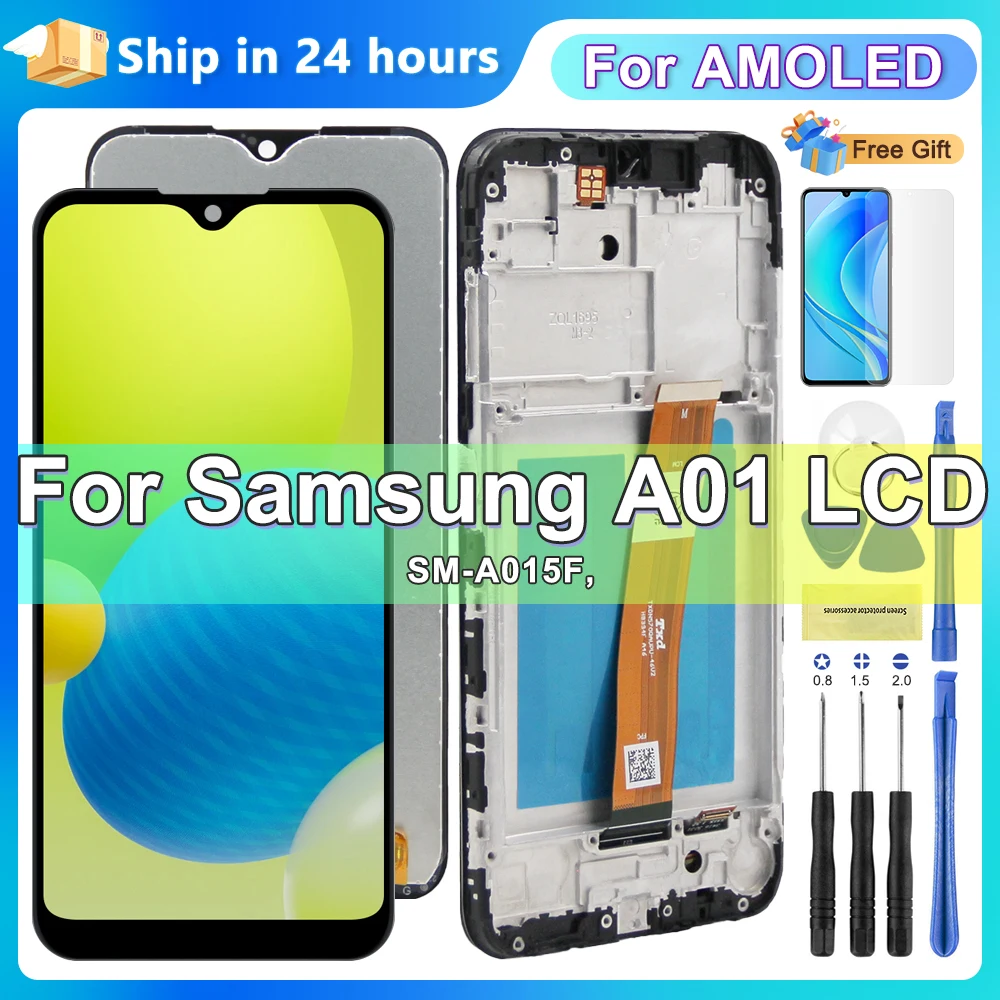 

5.7'' LCD For A01 A015 with Frame Replacement, for Samsung A015 A015F A015G A015DS Lcd Display Digitizer Touch Screen Assembly