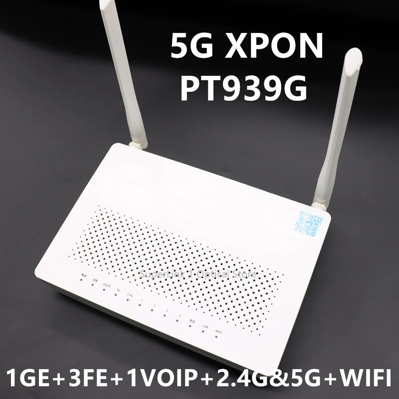 1/3/4/5pcs 5G XPON ONU wifi Second-hand PT939G Fiber Optic xpon Router  gpon ONT 1GE+3FE+1VOIP+2.4G 5G+WIFI Used Without Power