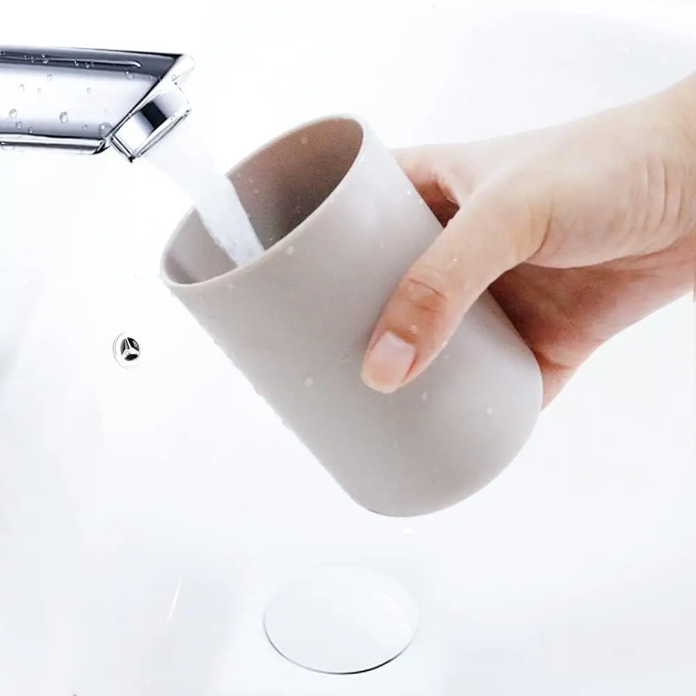 Bathroom Tumblers 2Pcs, Mouthwash Cup, Toothbrush Holders, Drink Mug, Pen Holder, Unbreakable Dishwasher Safe