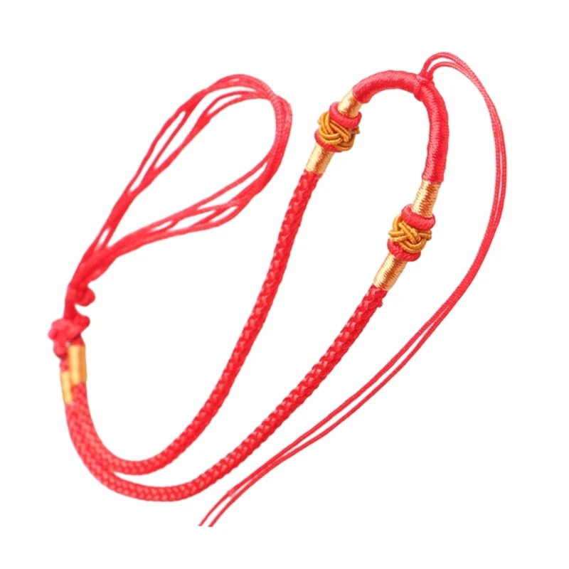 Handwoven Rope Necklace with Bead and Adjustable Braided Cord - Textured Jewelry