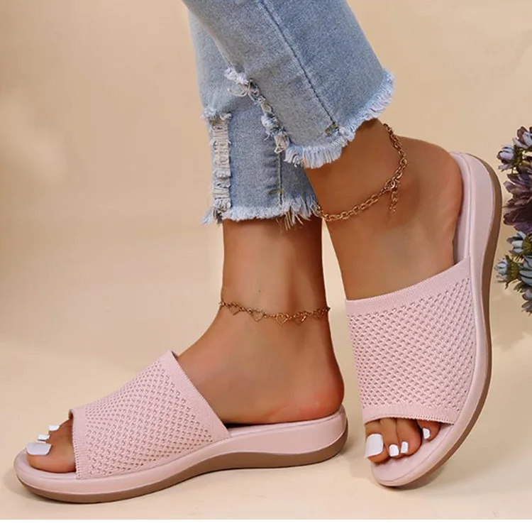 Women Sandals 2022 New Summer Sandals Shoes Women Heels Sandals Breathable Mesh Slipper Wedges Chaussure Femme Summer Flip Flops