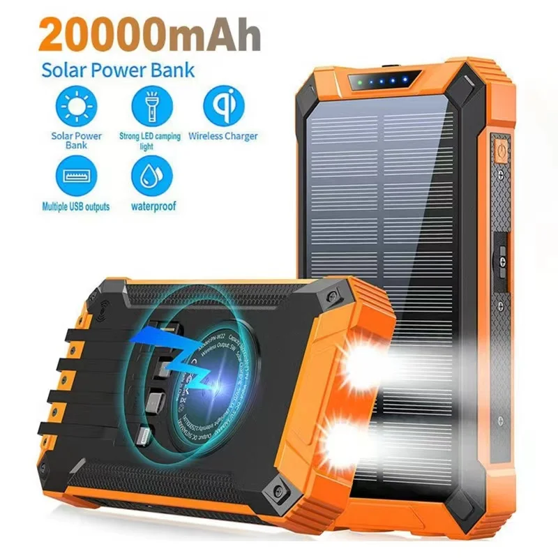 Neu Solar drahtlose lade 20000 mAh große kapazität handy outdoor power bank_voghion.com