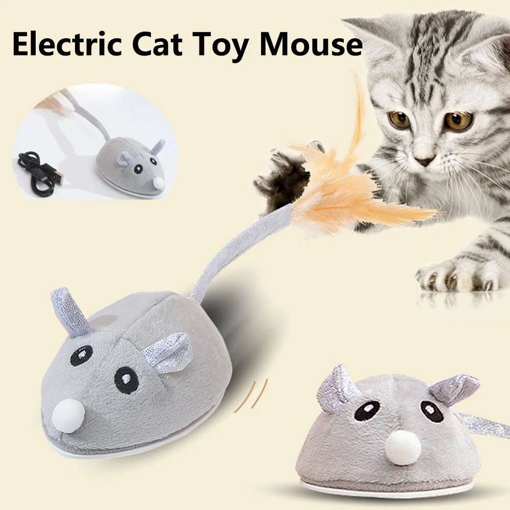 Auto/Remote Control Interactive Cat Toy - Mouse Hunting Treadmill With DIY Feather, Sky Blue - View #4