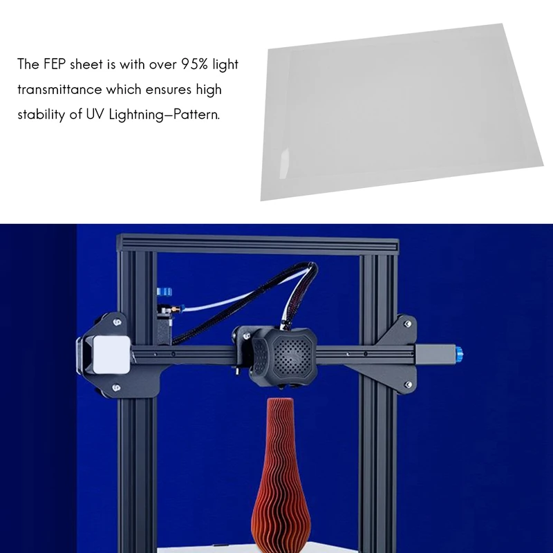 MONO X 및 Elegoo Saturn UV DLP LCD 송진 3D 프린터용 FEP 필름, 260x180x0.15mm, 2 개