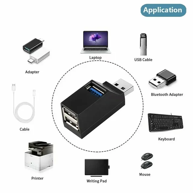 Extensor de concentrador USB 3,0, divisor de coche, concentradores USB multipuerto 2,0, portátil, oficina, lectura multifunción, adaptador de carga de disco Usb 3