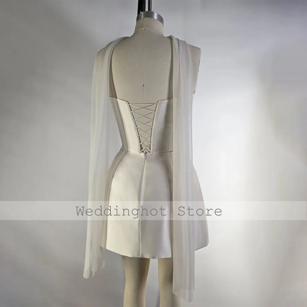 Cocktail Dress Women 2 Pieces Satin Beaded Applique Mini Crop Top A Line Party Dress