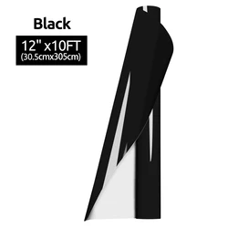Premium Heat Transfer Vinyl Roll - 12in x 10ft - Ideal for T - Shirts, Fabric, Pillows, and Crafting (Black)