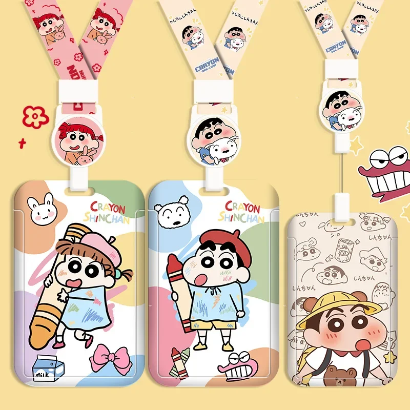 Cartoon student card cover holder DIY lanyard badge storage set subway bus card campus ID storage holder Christmas Gift