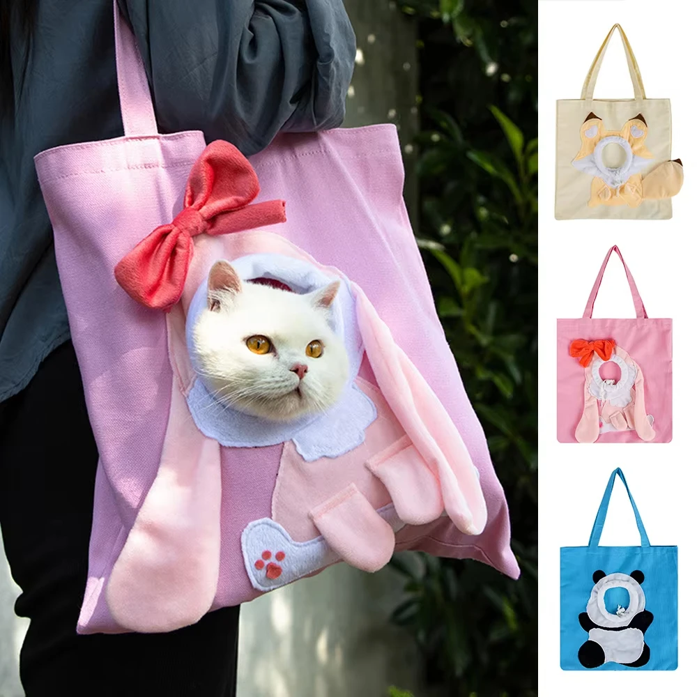 Pet Carrying Bag for Going Out, Which Can Be Carried Crossbody or By Hand, and Allows The Pet To Stick Its Head Out.