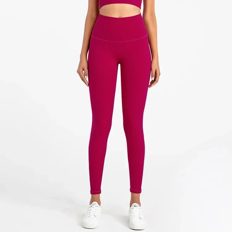 Женские ультрамягкие штаны для йоги с логотипом, спортивные эластичные нейлоновые леггинсы для тренировок, без переднего шва, спортивные трико