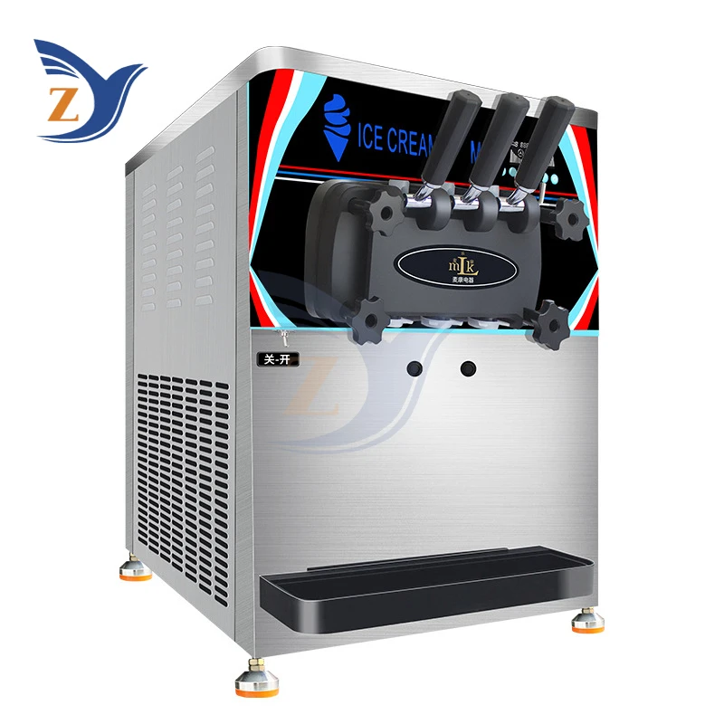 Ice Cream Making Machine ZY-6618CTB Stainless Steel 2000W Desktop Type Small Automatic Home Commercial Double Storage Cylinder 4