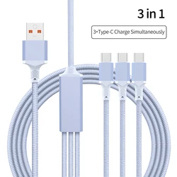 Universal 5 - in - 1 Fast Charging Cable with Type C/Micro Ports - 0.5m (3 in 1 - 3C)