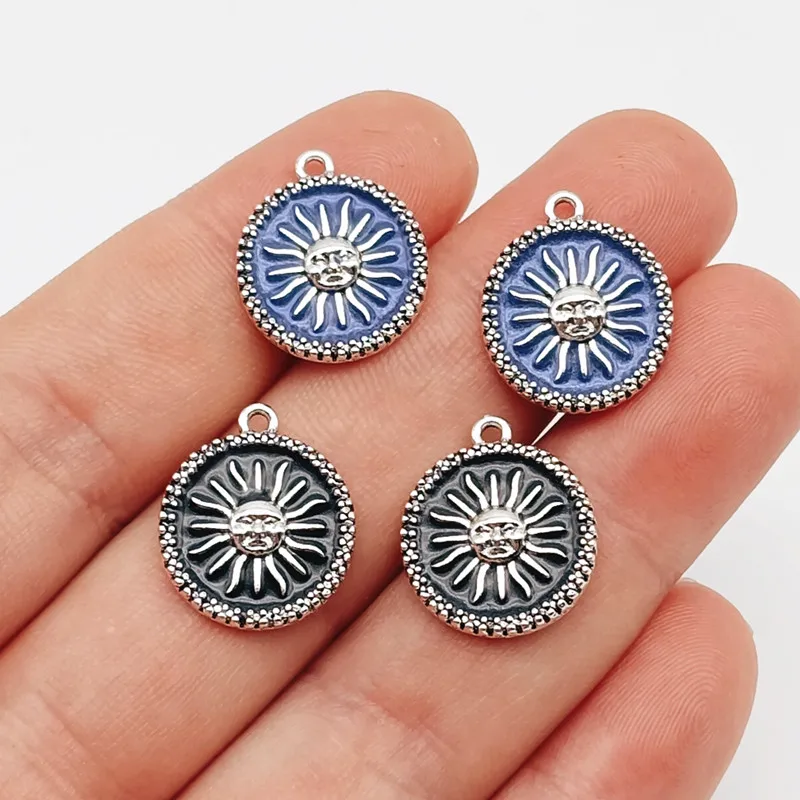 JINDINSP10Pcs1916mmAlloyEnamelSunCharmsPendantDesignerCharms
