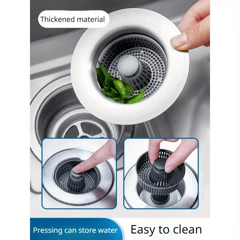 Kitchen water storage press and bounce filter 1/3pcs sink accessories For odor prevention Thickened kitchen sink accessories