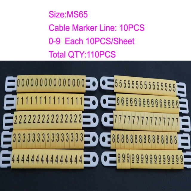 0.5mm2-6mm2 M0 M1 M2 M3 Arabic Numerals M Type Clip Network Ethernet Cable  Number Label Tube Cable Marker China Yellow Color M2 : : DIY &  Tools