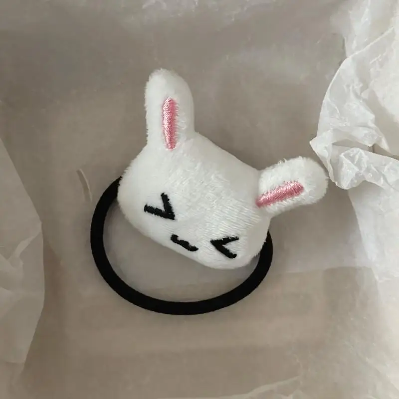 1/2 Stück Niedliches Plüsch-Hasen-Haarband für Lolita-Mädchen und Studentinnen, Pferdeschwanz-Haargummi, Haaraccessoires, Schmuck – Detail 3