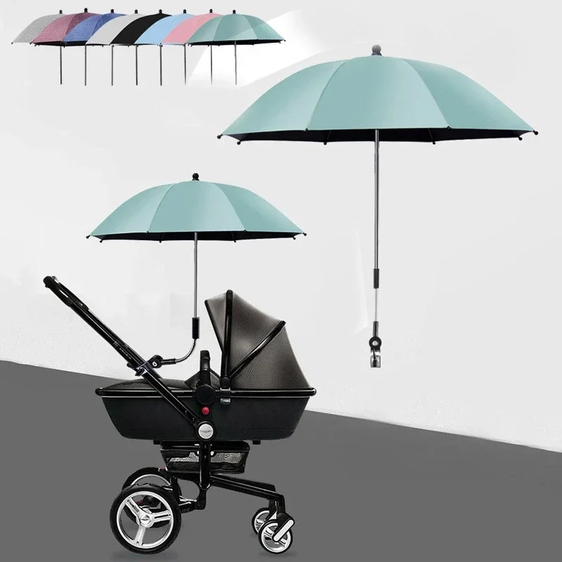 UV Protection Baby Stroller Umbrella With Clamp Universal Sunscree Rainproof Stroller Cover Umbrella Baby Stroller Accessories