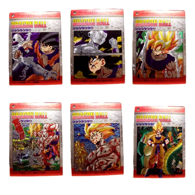 

12pcs/set Dragon Ball Son Goku Animation Characters Comic Style Refraction Flash Card Anime Classics Game Collection Cards Toy