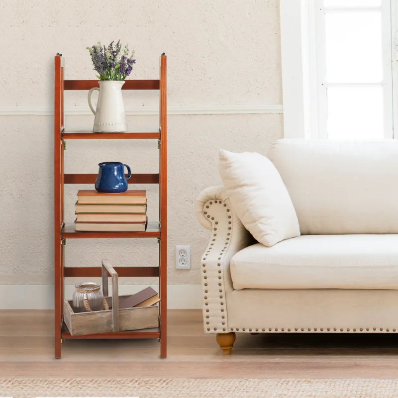 

3-Shelf Folding Stackable Bookcase book shelf furniture