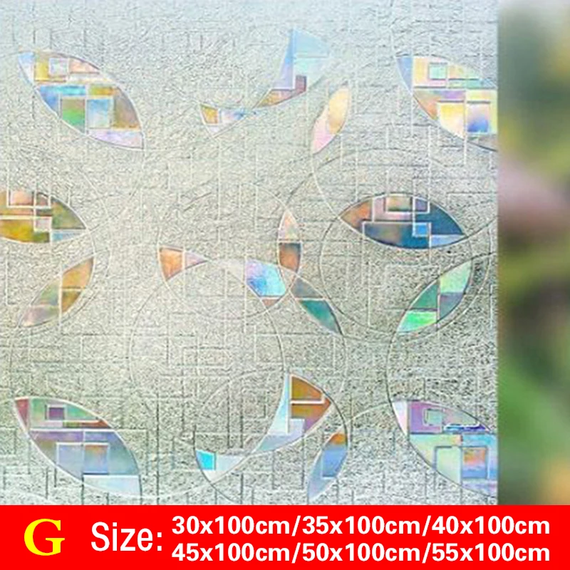 thumbnail image 1 of 30-55*100cm PVC autoadhesivo sin pegamento estático, película de adsorción 3D para ventana, pegatinas anti-UV, bloqueo de privacidad, impermeable, 1 of 5