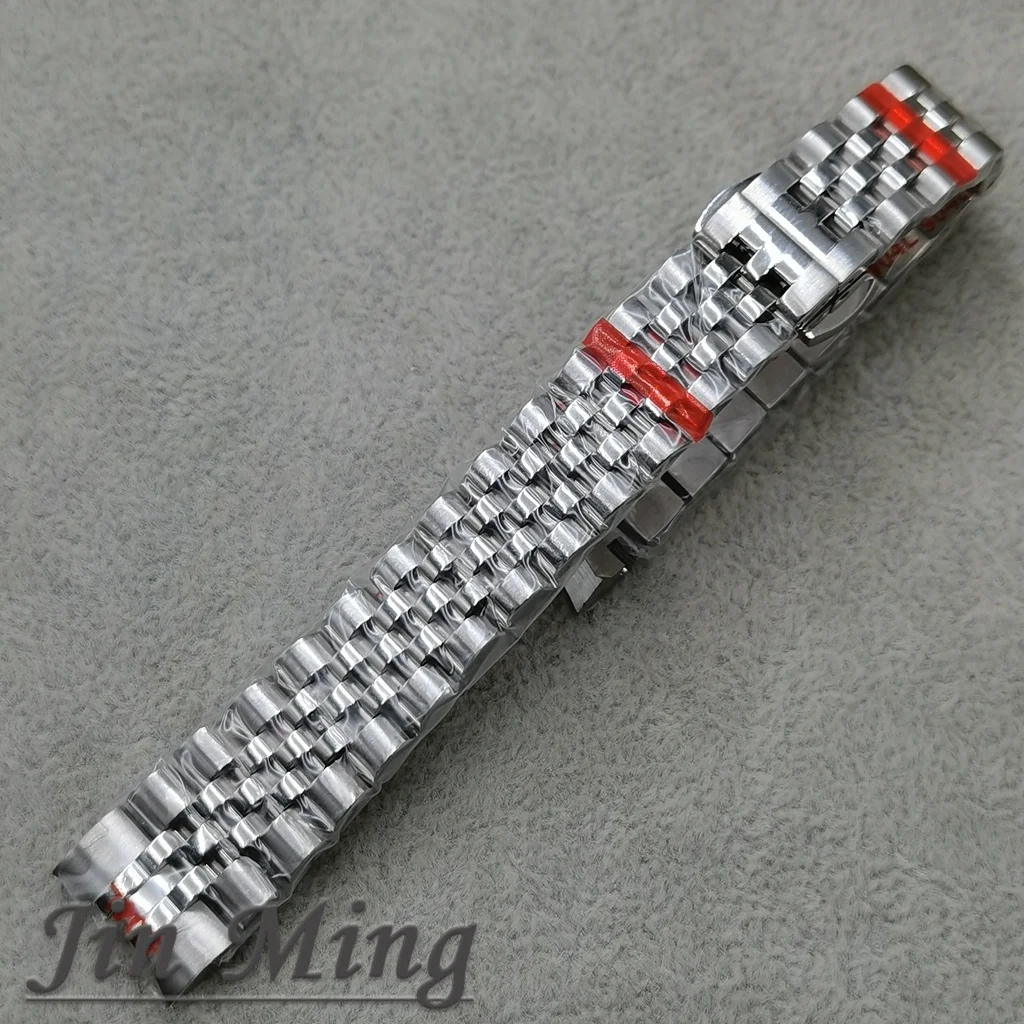 Silver Stainless Steel Watch Case with Polished Fluted Bezel and Sapphire Glass
