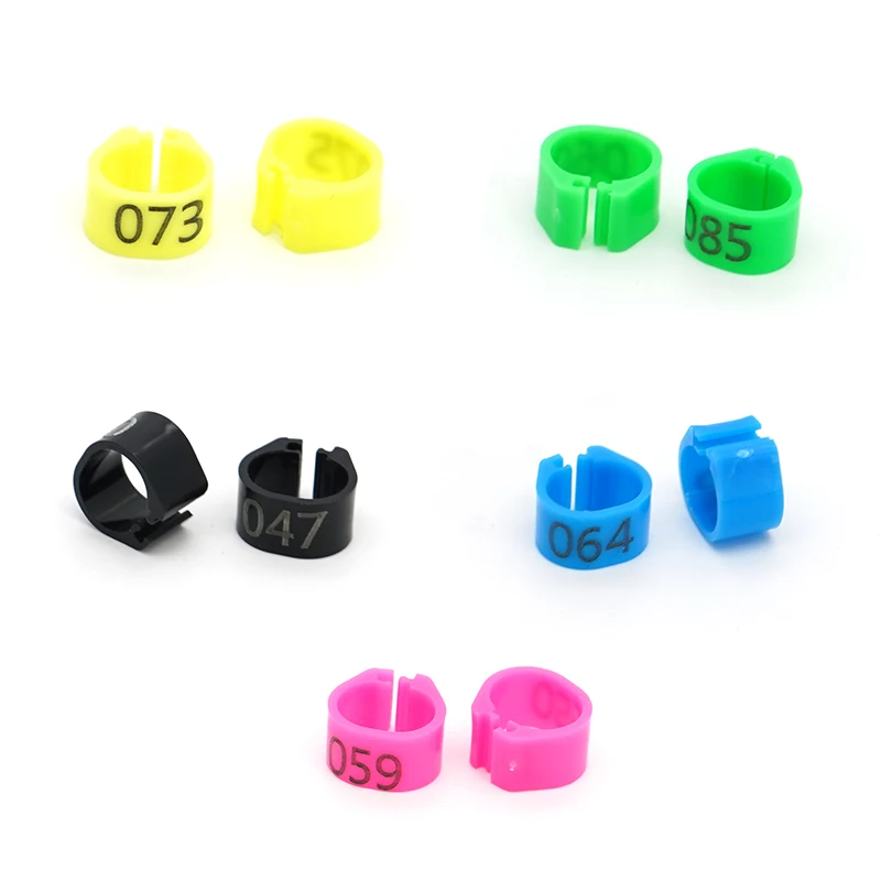 Pigeon Leg Rings 100Pcs Identify Dove Bands 8mm Plastic Parrot Clip Digital Foot Ring Pigeon Training Supply Bird Appliances bird leg bands