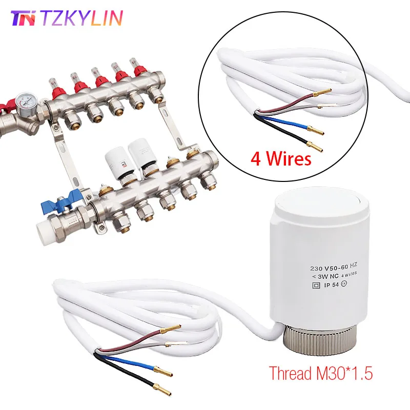 6 x actuator vloerverwarming 230 V - thermot stelmotor M30 x 1,5 NC