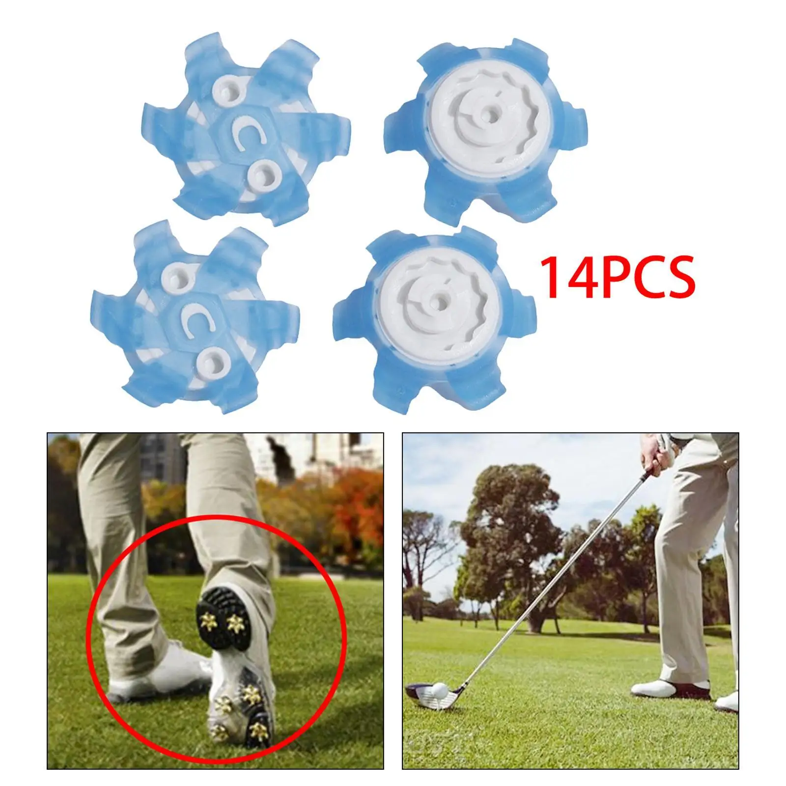 14Pcs Golf Shoe Spikes Durable Golf Shoe Replacements TPU for Women Men 4