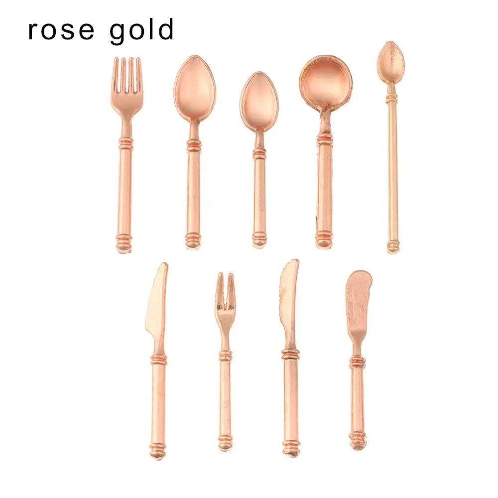 12 Uds. De Juguete De Simulación A Cala 1:12 De Oro Y Plata, Muebl Para Casa De Muñecas, Mini Cubiertos, Accorio Para Muñeca, Tenedor, Cuchillo, Cuchara, Utensilios De Cocina En Miniatura - AliExprs