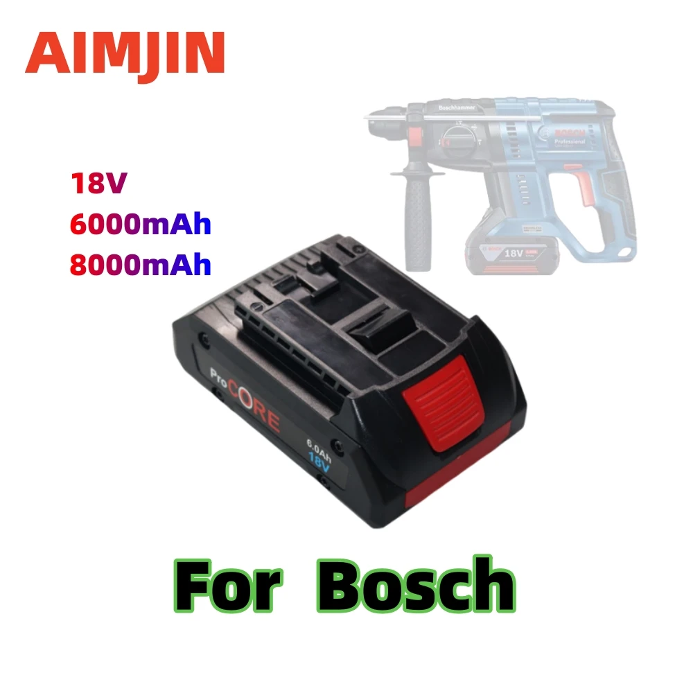 

For Bosch GSR18 Li,BAT609,BAT618,BAT609G,BAT618G,17618,37618,DGSH181 Replacement Power Tool Battery 18V 6.0/0.8Ah