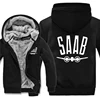 SAAB Hoodies Men Coat Winter Warm Fleece SAAB Sweatshirts Jacket 1