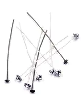  30Pcs Hat Head Pins Flowers Handmade Headpins Needle Zinc Metal Silver Bronze Tone Jewelry DIY Findings Charms Accessories 0.7mm 