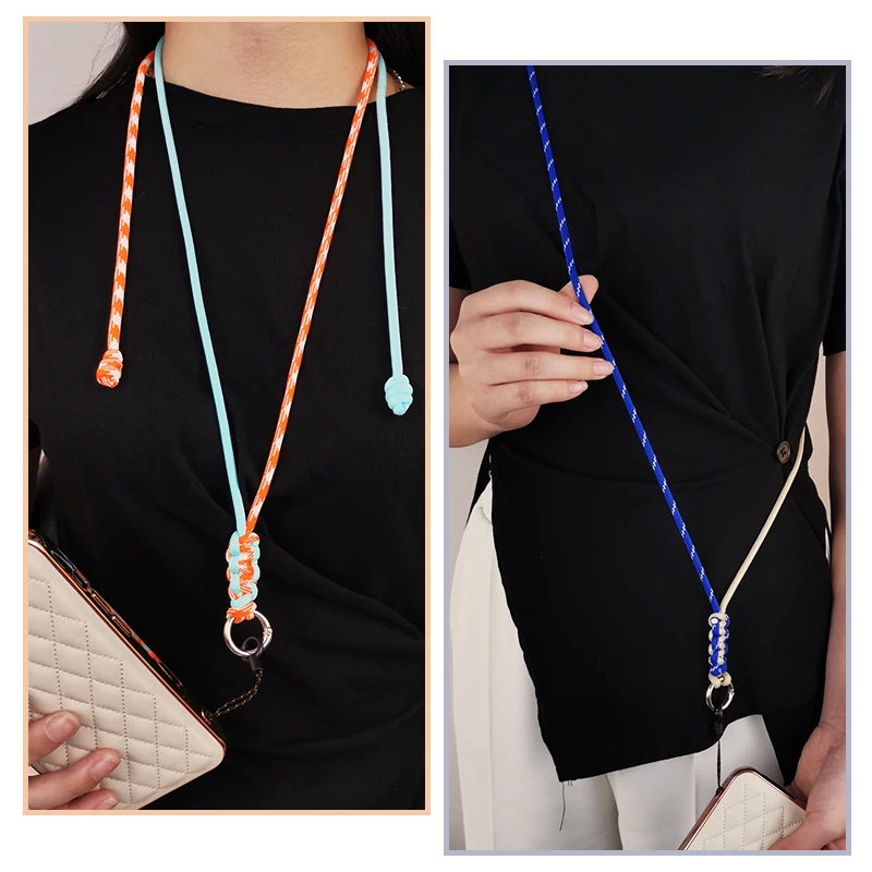 Long Crossbody Mobile Phone Lanyard Can Be Hung The Neck Handmade Lanyard Retractable Shoulder Phone Case Universal Belt Clip