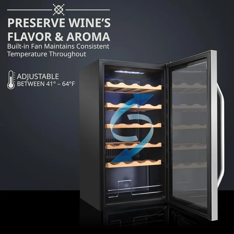 24 Bottle Compressor Wine Cooler Refrigerator w/Lock | Large Freestanding Wine Cellar For Red,White,Champagne or Sparkling Wine 4