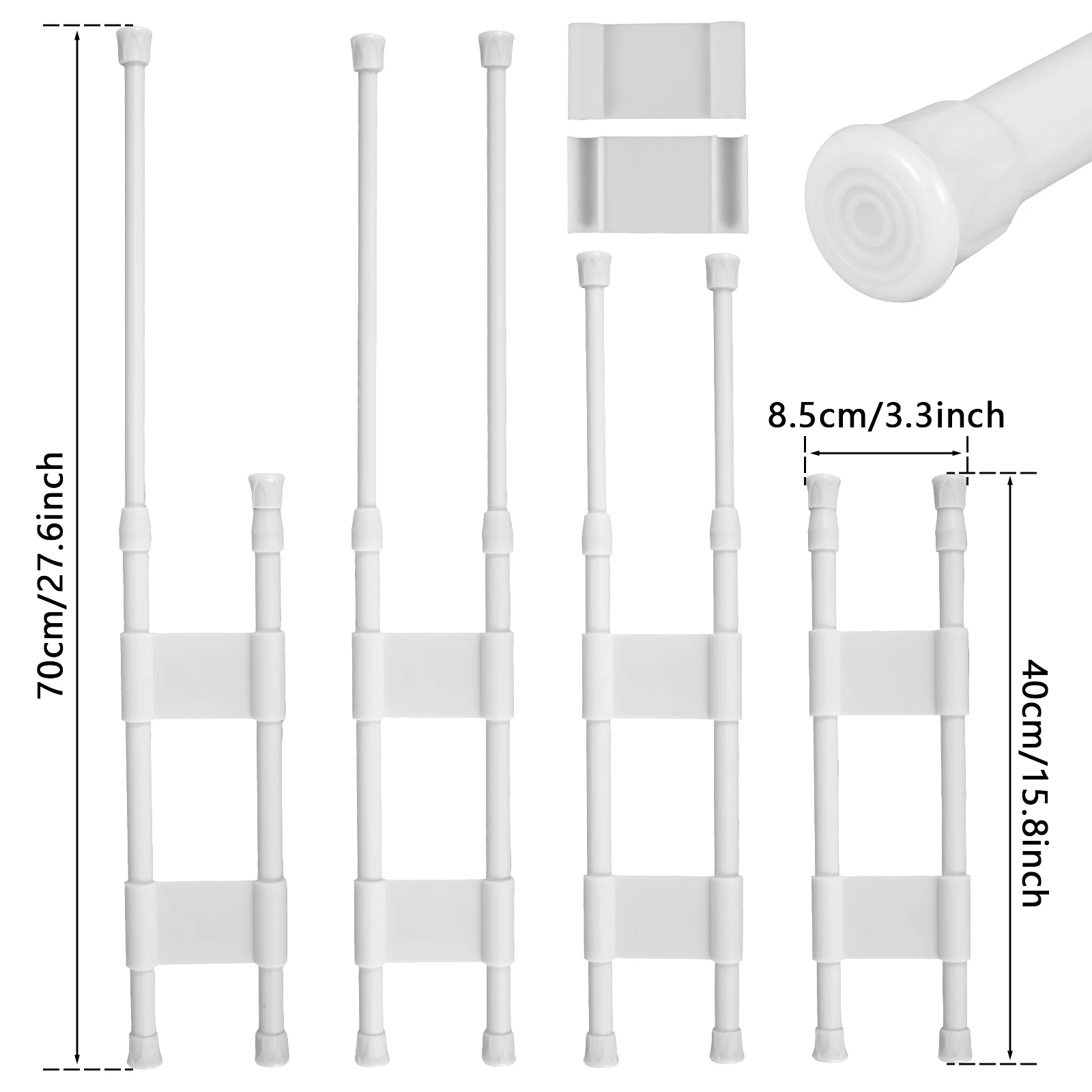 4-piece camper storage rod set