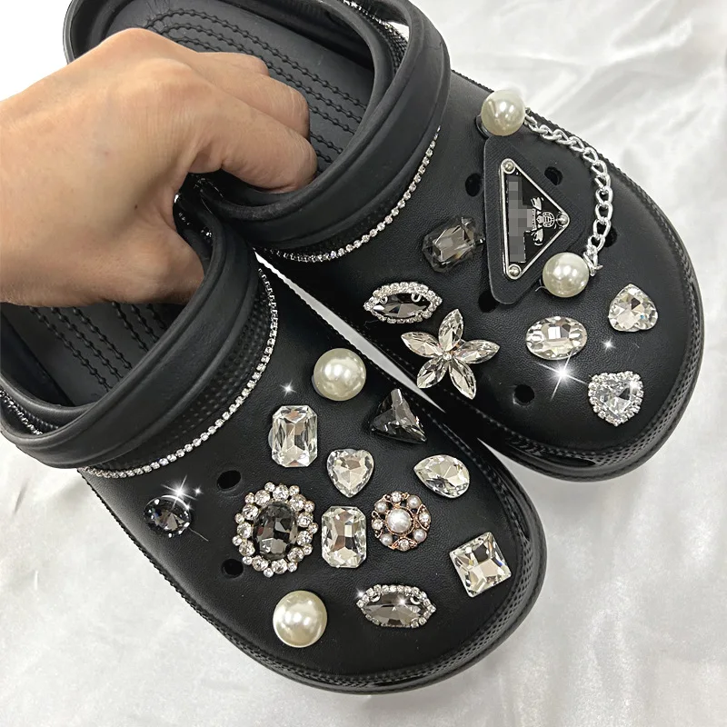 Luxury Rhinestone Pearl Croc Charms Designer DIY Gem Shoes Decaration Charm  for Croc Clogs Kids Women Girls Gifts - AliExpress