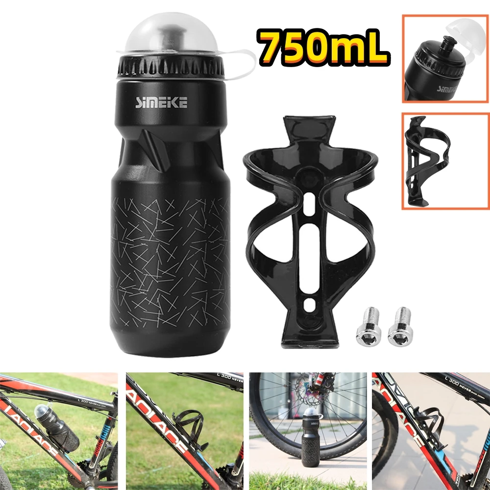 Mountain Bike Bicycle Cycling Water Drink Bottle 750ML Universal Bicycle Bottle Cage